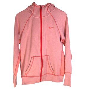 Nike Women's Pink Therma-Fit Fleece Full Zip Up Athleisure Hoodie Size Large